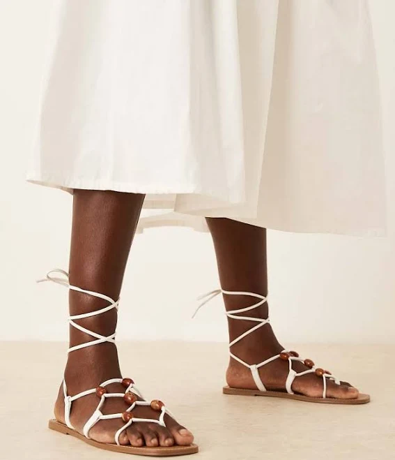 shoes ASOS Strappy Beaded Flat Sandals ASOS $13.99