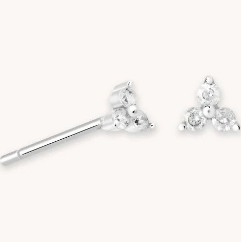 accessory Astrid & Miyu Silver Triple Crystal Stud Earrings Astrid & Miyu USA $70