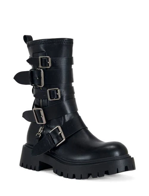shoes Azalea Wang Women's Spridy Buckled Mid Calf Combat Boots Nordstrom $89