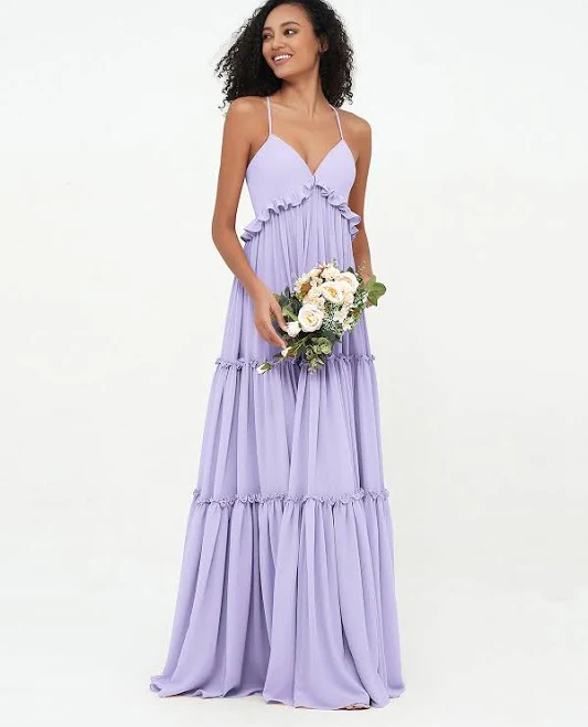 dress BABARONI Empire Chiffon Tiered Skirt Babaroni.com $99