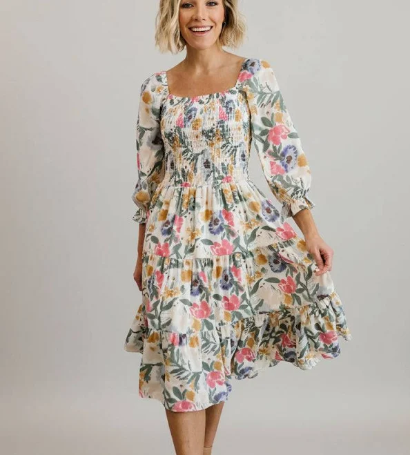 dress Baltic Born Marta Smocked Floral Midi Dress Baltic Born $124