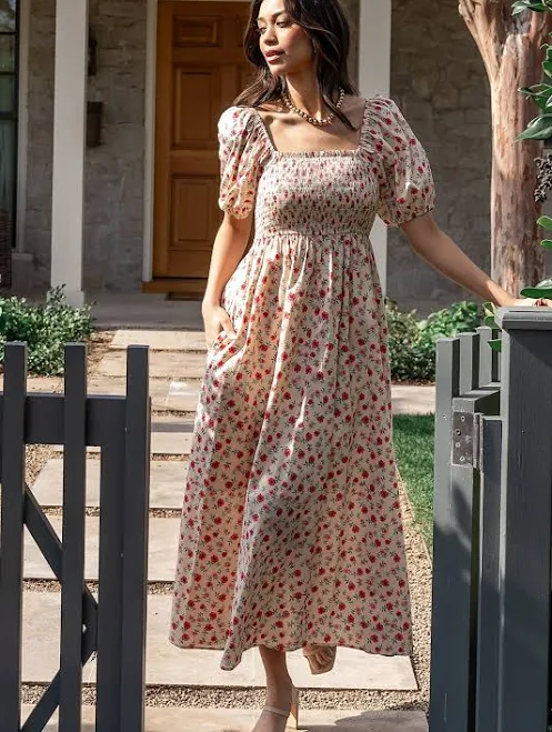 dress Baltic Born Women's Haddie Smocked Midi Dress Baltic Born $57