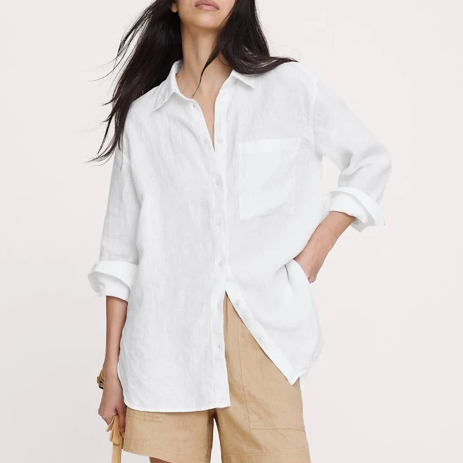 button down shirt Banana Republic Women's Oversized Linen Shirt Banana Republic $68.6