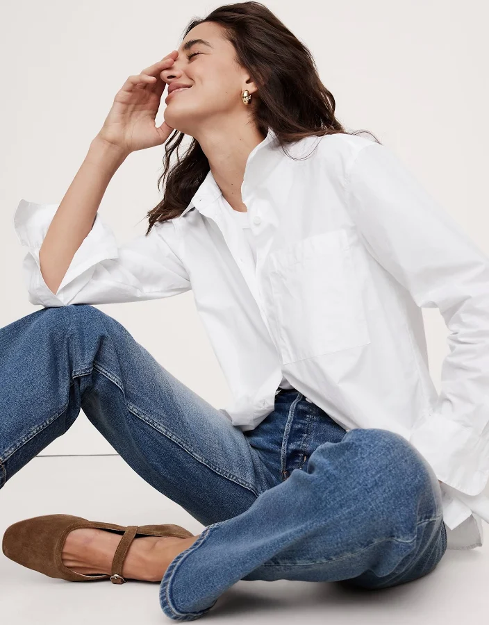 top Banana Republic Women's The Oversized Shirt In Cotton Poplin Banana Republic $95
