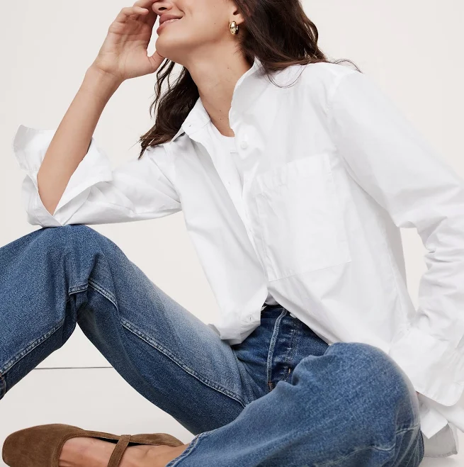 shirt Banana Republic Women's The Oversized Shirt In Cotton Poplin Banana Republic $98