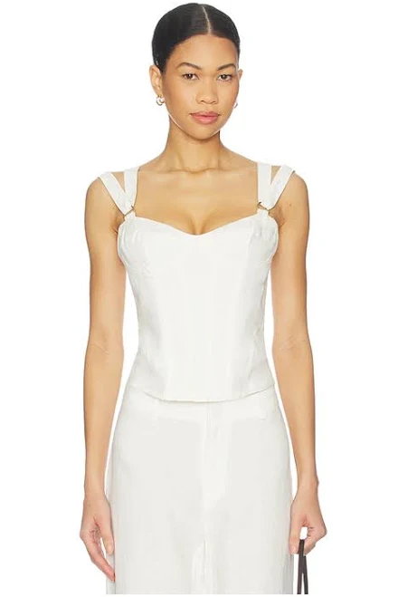 crop top Bardot Serafina Linen Corset Top REVOLVE $149