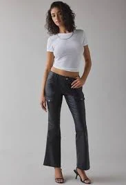 trousers BDG Brigid Faux Leather Ultra Low-Rise Bootcut Utility Pants urbanoutfitters.com $19.99