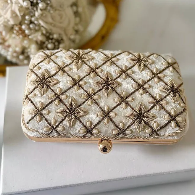 bag Beaded Evening Bag with Gold Embroidery Etsy - DulhansDiary $72