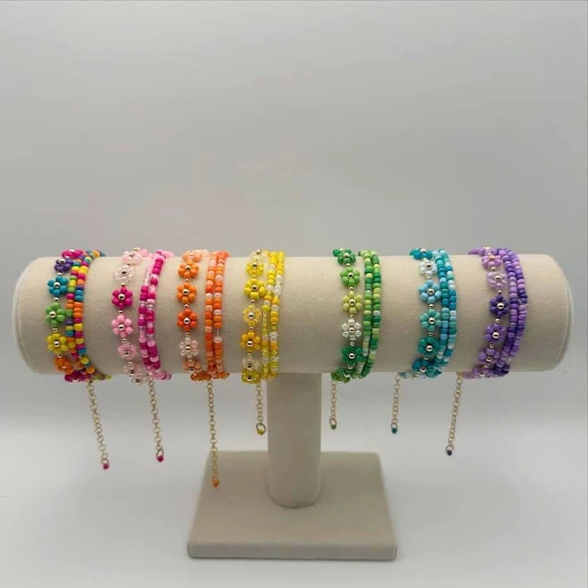 accessory Beaded Flower Bracelet Stack Etsy - Seller $15