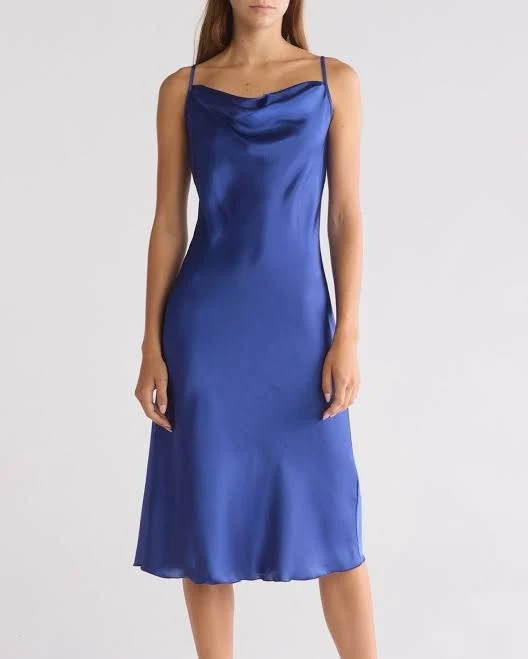 dress Bebe Women's Dresses Bebe Cowl Neck Midi Satin Slip Dress eBay $29.09