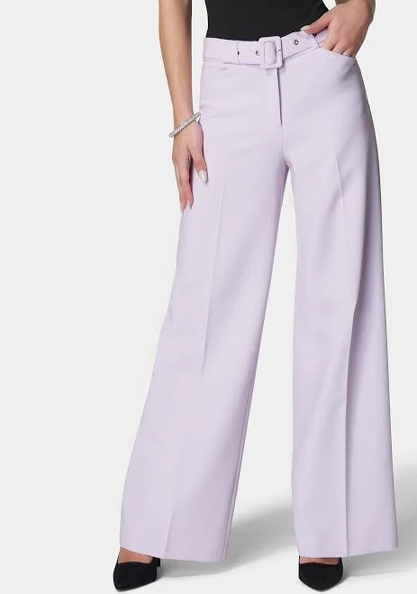pants Bebe Women's High Waist Belted Wide Leg Pants bebe $53.99