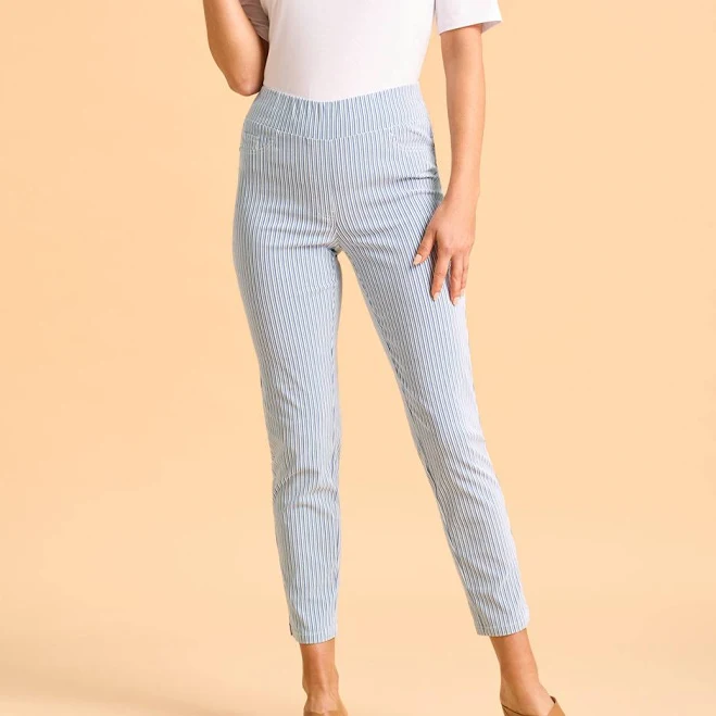 pants Bengajean 7/8 Seersucker Blue Illusion $30