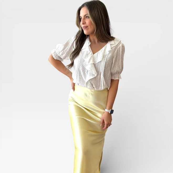 skirt Bias Cut Satin Midi Slip Skirt Hoity Toity Boutique $69.99