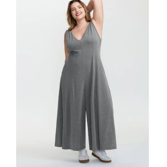 jumpsuit BloomChic Women's Plus Size Stretchy Flowy V-Neck Jumpsuit BloomChic $32.9