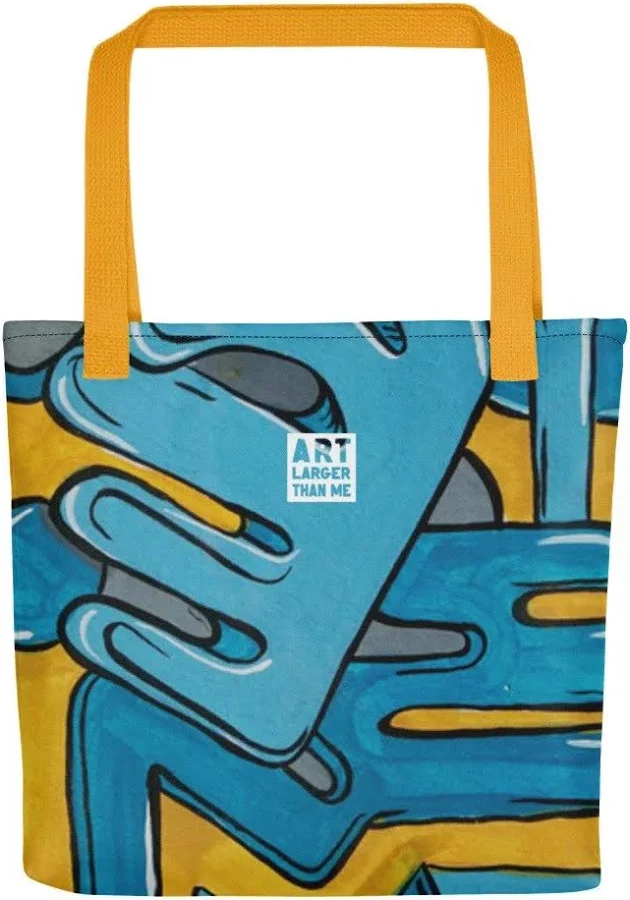 bag Blue & Yellow Tote Bag — Art Larger Than Me Art Larger Than Me $25