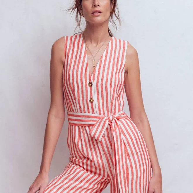 jumpsuit Boden Women's Laura V-Neck Linen Jumpsuit Boden $210