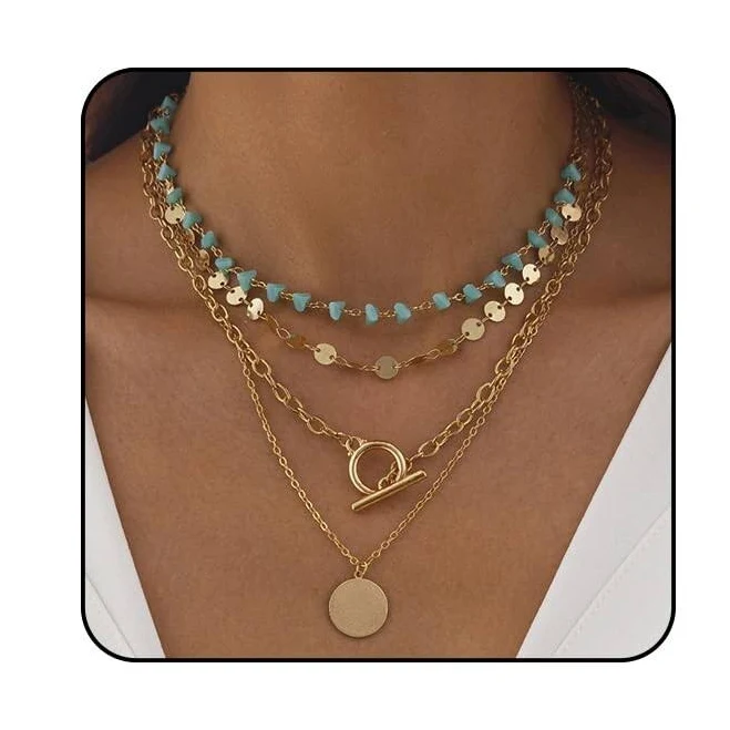accessory Bohemian Boho Turquoise Beaded Choker Necklace eBay - aper425a $17.86