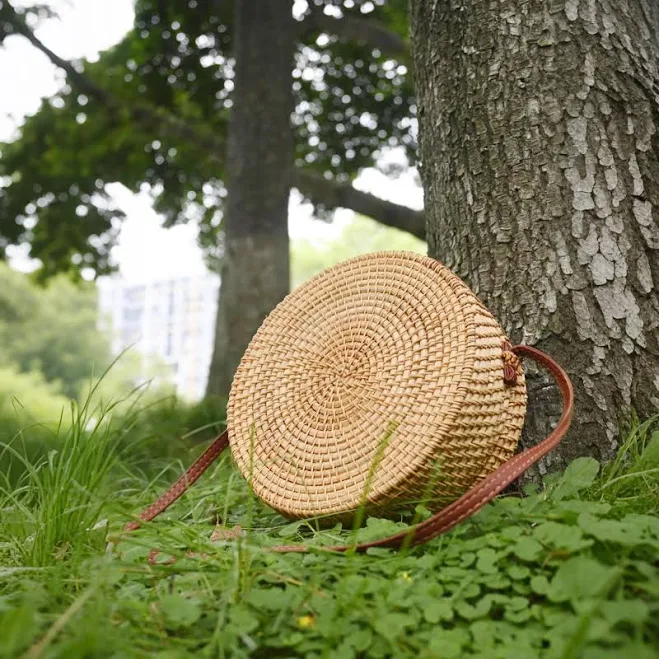 bag Boho Chic Handwoven Rattan Crossbody Bag with Leather Strap Etsy - Seller $28.49