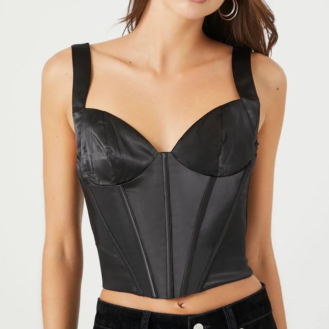 crop top Bonton Satin Bustier Crop Top Forever 21 $8.98