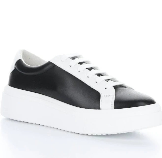 shoes Bos. & Co. Women's Fuzi Platform Lace-up Sneaker, Black/white Leather eBay - g-m-b-a $84.94