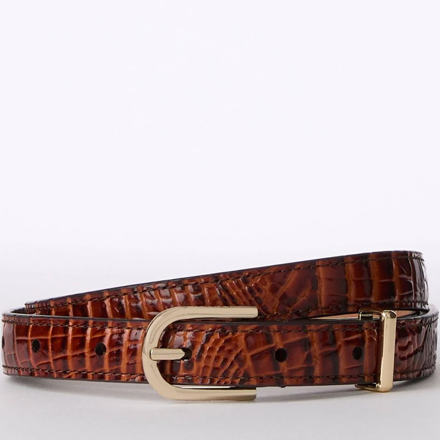 accessory Brahmin Women's Skinny Leather Belt with Gold Buckle Brahmin $75