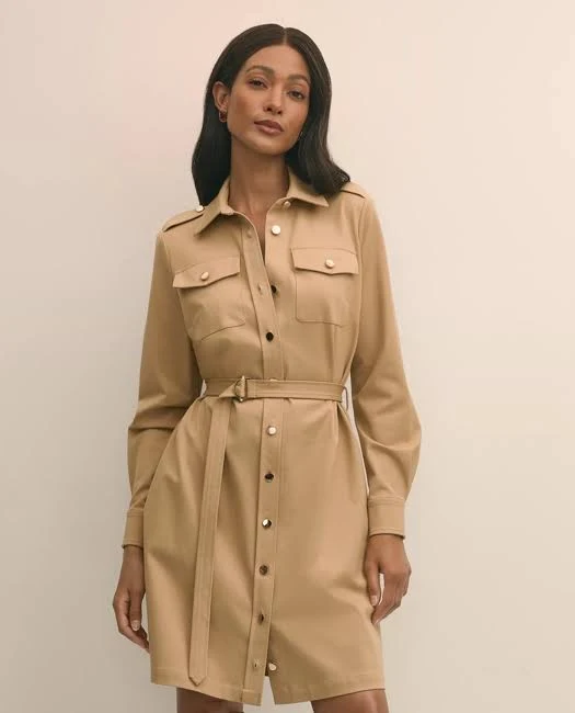 dress Brooks Brothers Women's Cotton Blend Twill Belted Shirt Dress Brooks Brothers $99.99