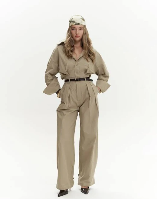 jumpsuit Button Detailed Utility Jumpsuit PIRAL $129