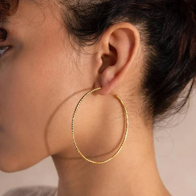 accessory Caitlyn Minimalist Large Textured Hammered Hoop Earrings Etsy - CaitlynMinimalist $27.75