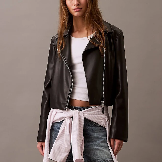 outerwear Calvin Klein Women's Faux Leather Moto Jacket Calvin Klein $107.4
