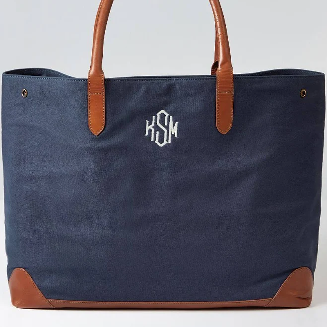 bag Canvas and Leather Travel Tote Mark and Graham $129