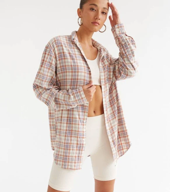 outerwear Cathedral Rock Oversized Plaid Flannel Shirt American Threads $38.98