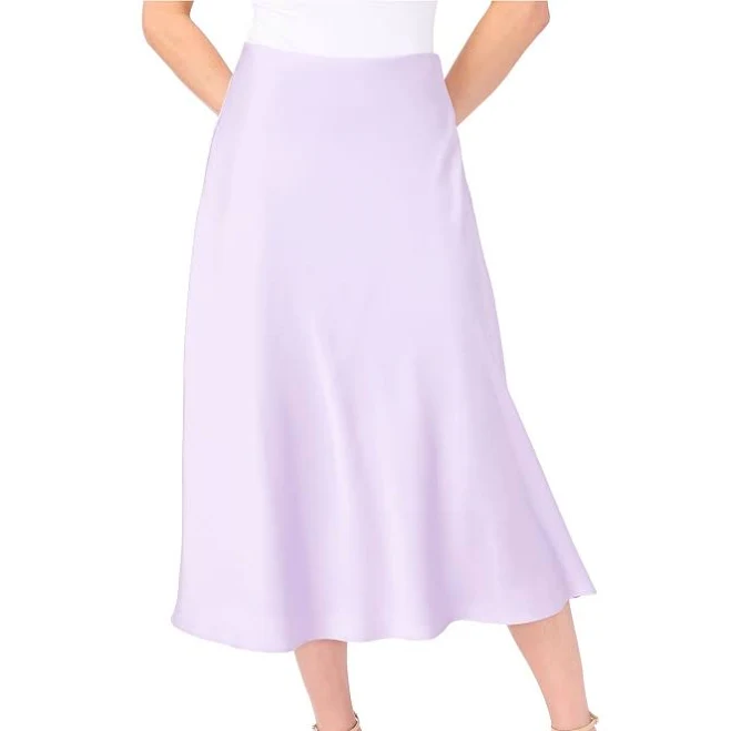 skirt CeCe Women's High-Rise Bias Cut Satin Midi Skirt Dillard's $69