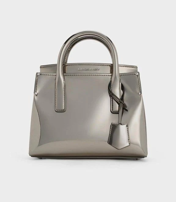 bag Charles & Keith Rene Metallic Structured Top Handle Bag Lyst $103