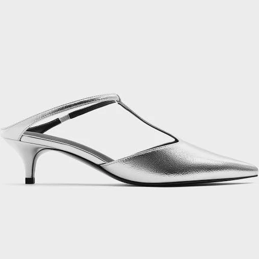 shoes Charles & Keith T-Bar Kitten-Heel Mules charleskeith.com $60.8
