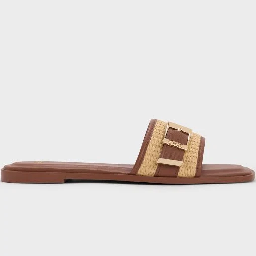 shoes Charles & Keith Whitney Leather Slide Sandals charleskeith.com $68.8