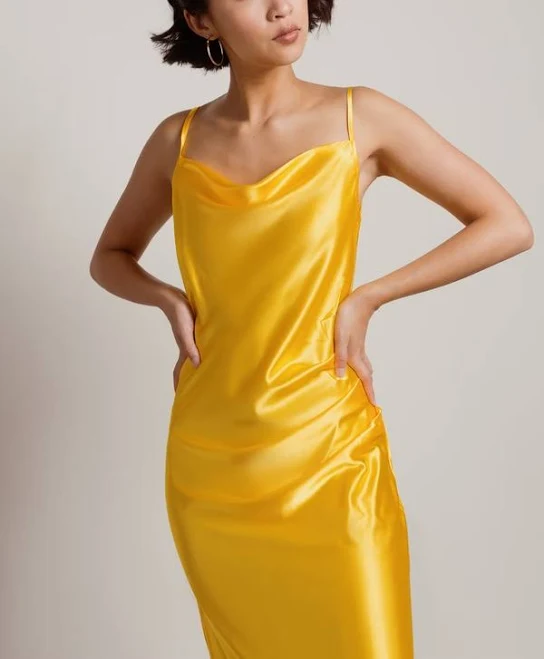 dress Charm Me Satin Cowl Neck Midi Dress Tobi $39