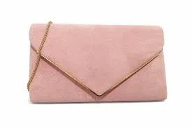 bag Charming Tailor Blush Pink Suede Envelope Clutch Evening Bag Gold Chain NWT eBay $24.99