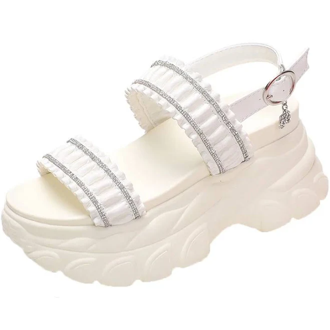 shoes Chunky Platform Sandals with Straps Cyber Techwear $102.95