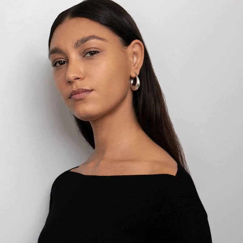 accessory Chunky Silver Hoop Earrings Etsy - GlamourJewelryHouse $24