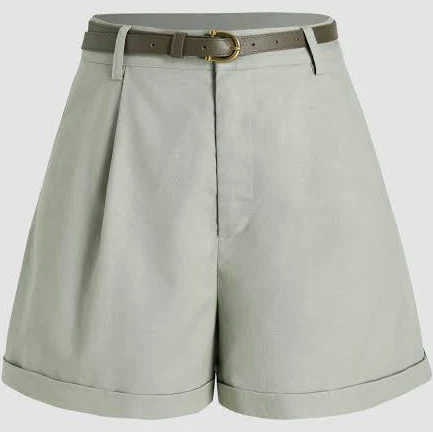 shorts CIDER Women's Linen-Blend High Waist Belted Shorts Wide Leg Summer Cider $29.9
