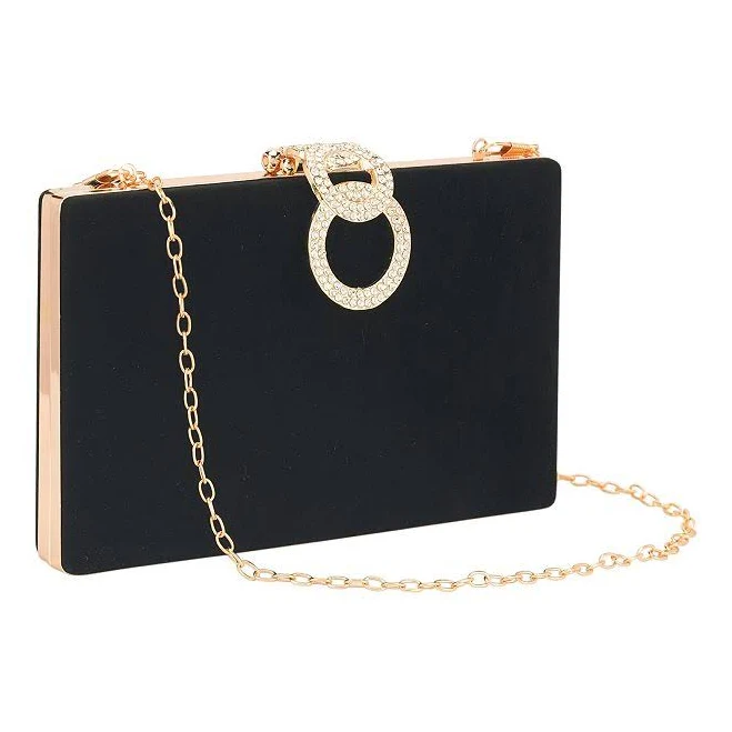 bag Clutch Purses for Women Rhinestone Party Prom Evening Handbag with Chain, Velvet Black Kohl's $50.49
