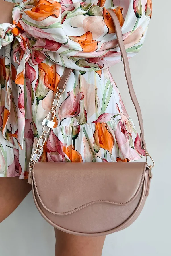 bag Confident Glamour Half Moon Rose Gold Purse NanaMacs $20.99