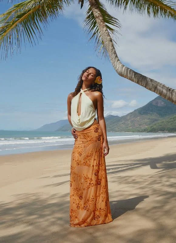 maxi skirt Corinna Low Rise Sequin Maxi Skirt Peppermayo - US $63