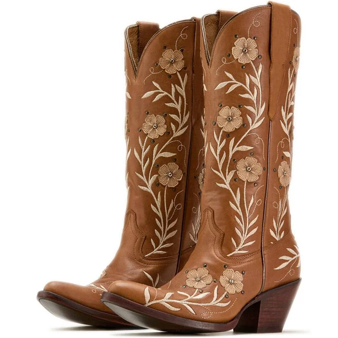 shoes Cowgirl Boots with Flower Applique Fuchsia Boots $148