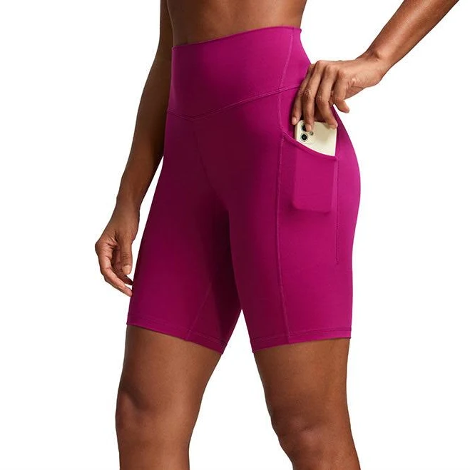 biker shorts CRZ Yoga Women's Yoga High Rise Biker Butterluxe Pockets Shorts 3 crz yoga $26