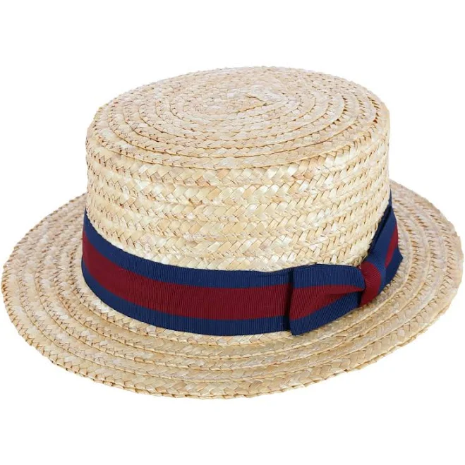 accessory CTM Straw Boater Hat with Elastic Sweatband BeltOutlet.com $33.95