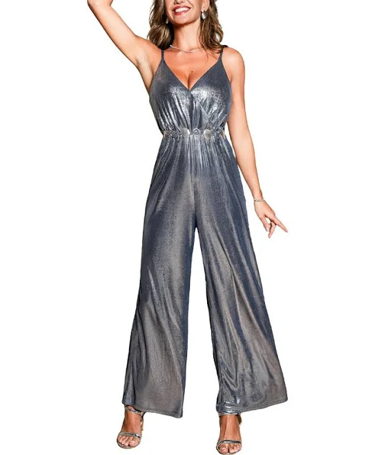 jumpsuit Cupshe Women's Boogie All Night Metallic Jumpsuit Macy's $58.99