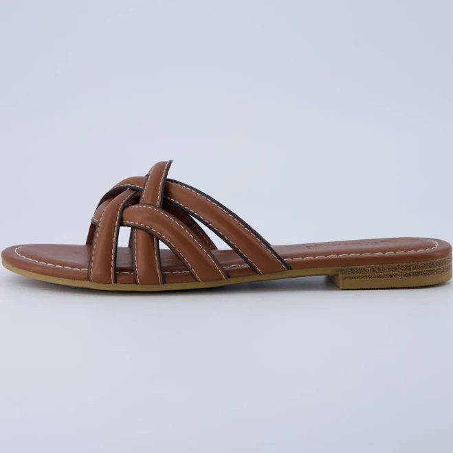 shoes Cushionaire Women's Laguna Braided Vegan Leather Slide Sandals Cushionaire $34.99