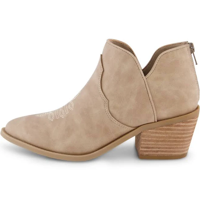 shoes Cushionaire Women's Rodeo Western Stacked Heel Ankle Boots with Memory Foam Cushionaire $49.99