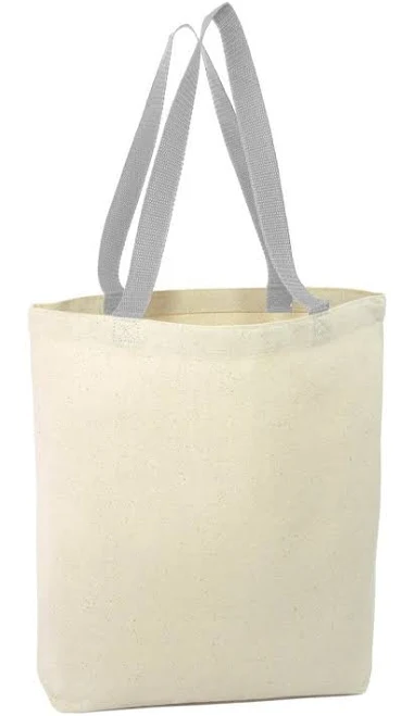 bag Custom Heavy Cotton Canvas Tote Bag With Contrast Handles WHITE baagandtote.com $4.52